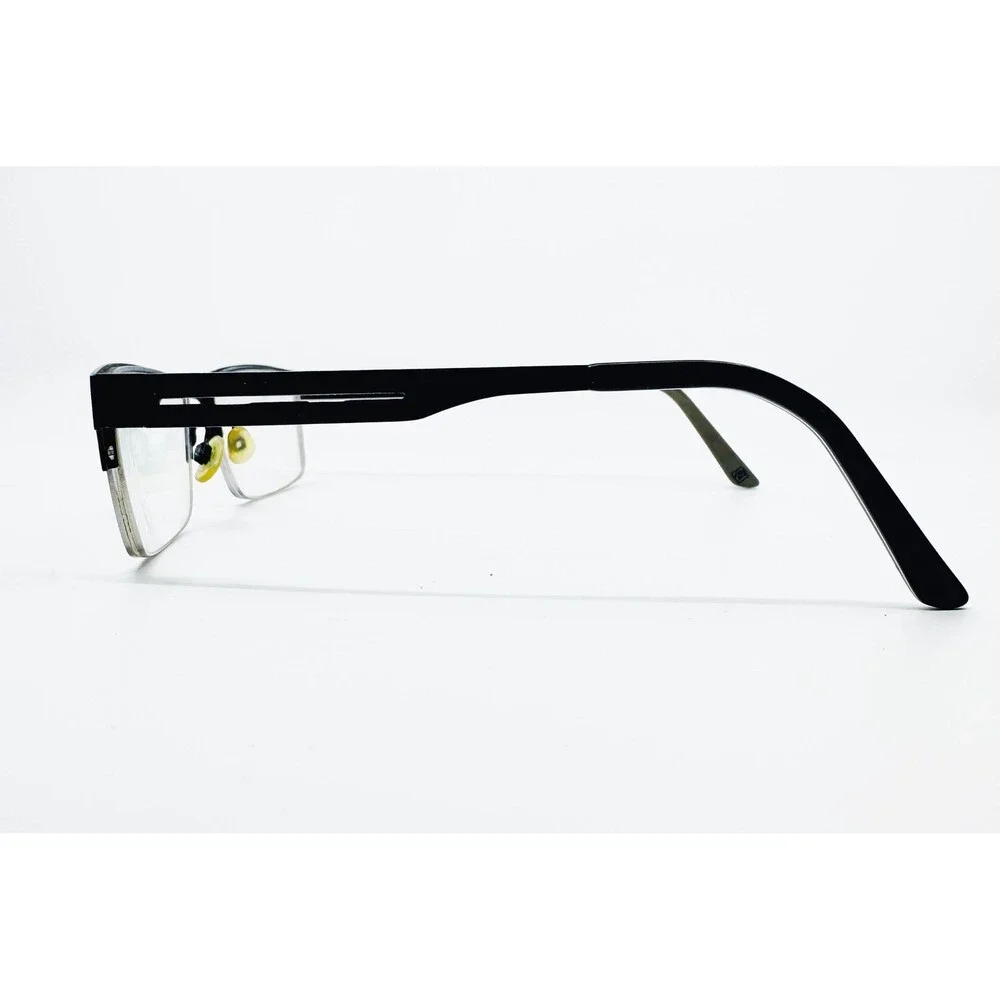 Randy Jackson Eyeglass Frames Mens Black Semi-Rimless Signature 6013 54-18-145